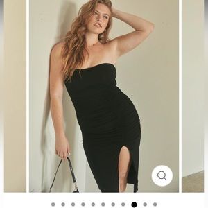 Klassy Network, Black Tube Top Brami Dress, XXXL